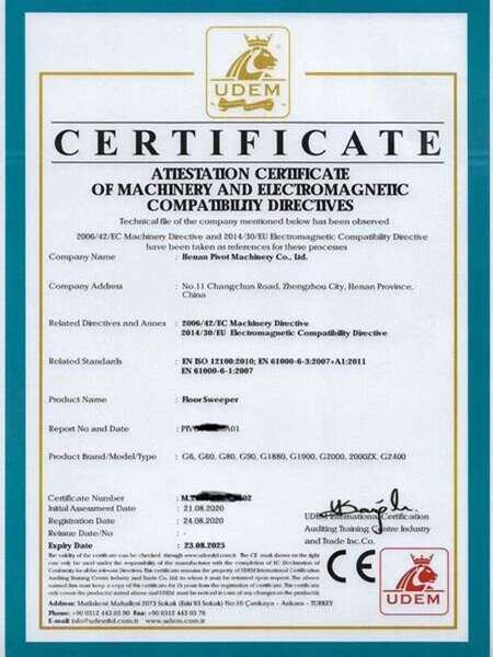 CE Certificate - Pivot Machinery